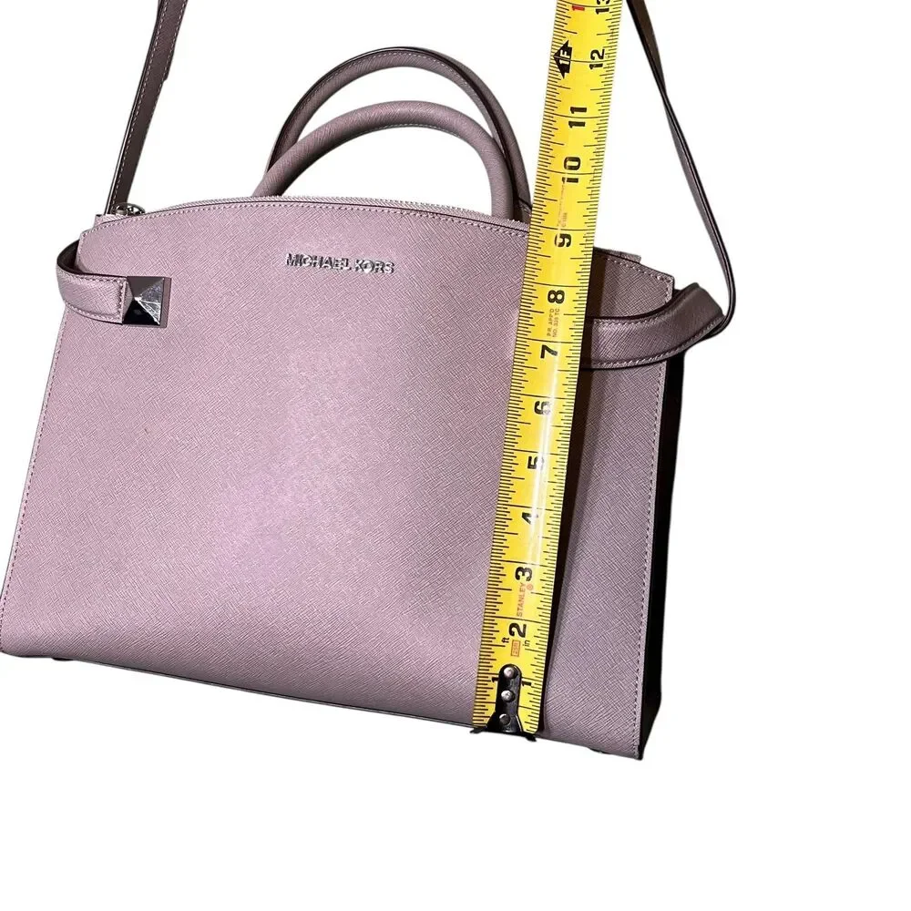 Michael Kors Satchel Bag Women's Large Gray Leather Studded Crossbody Purse